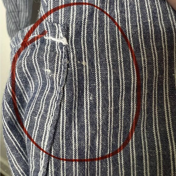 CP Shades Blue/White Striped Teton Lagenlook Tunic Top Size Medium **Flawed** - Picture 13 of 16